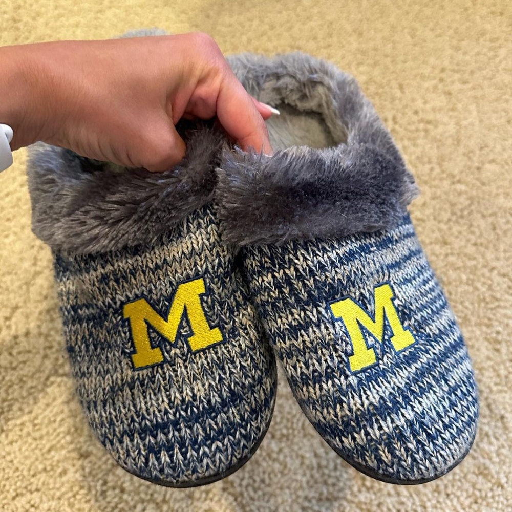 University of Michigan fuzzy slippers